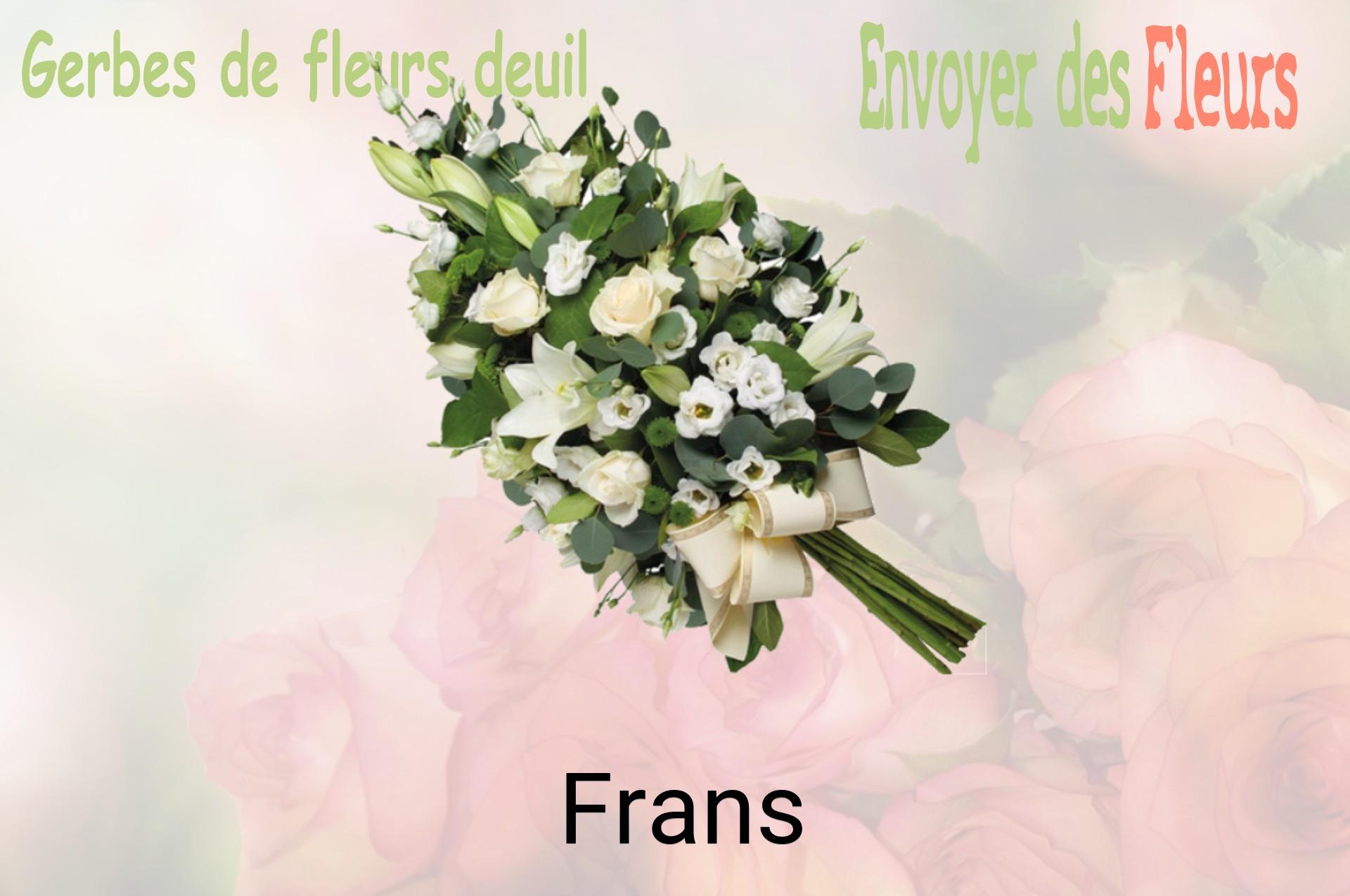 Gerbe de fleurs de deuil livrée à Frans